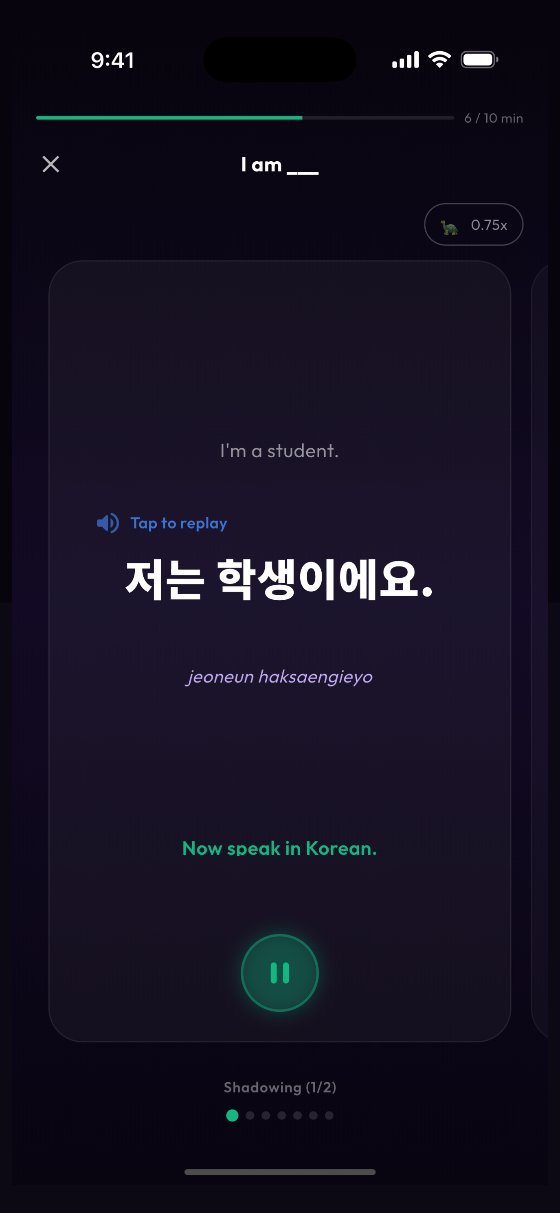 Podo Speak speaking screen