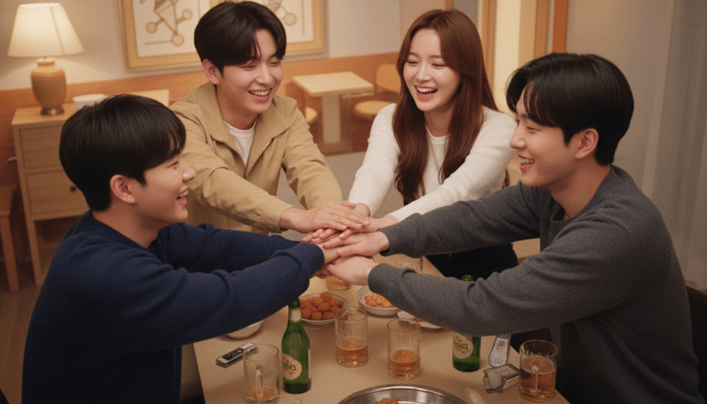 Rosé A.P.T. song: A young man and woman are playing an A.P.T. game.